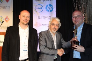 HP SDN Winners Dominic Wilde, HP, Manek Dubash, NetEvents, Eric Papir, HP